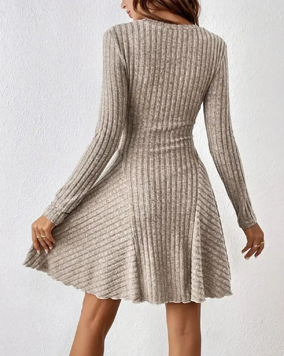 A-Line Long Sleeve Dress