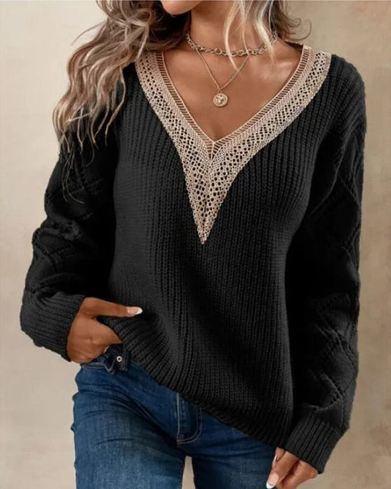 V neck elegant sweaters