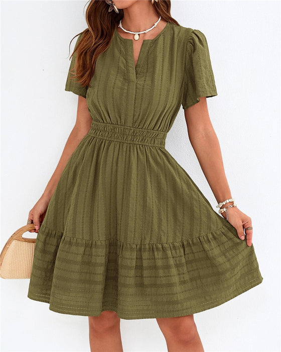 V-Neck A-Line Dress