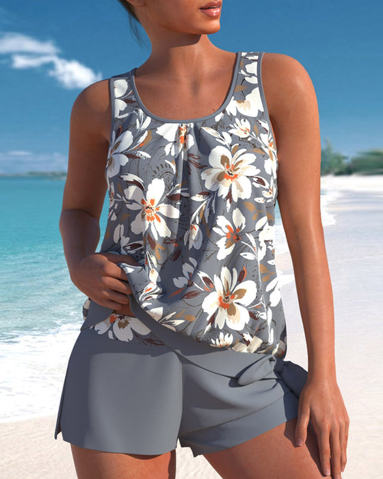 Versatile casual printed tankini