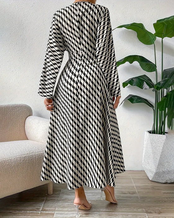 Wave Striped Maxi Dress