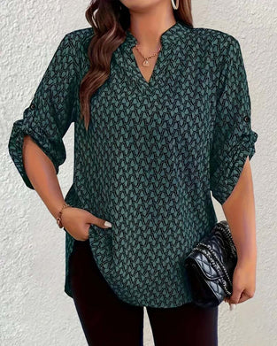 V-Neck Elegant Sophisticated Bohemian Blouse