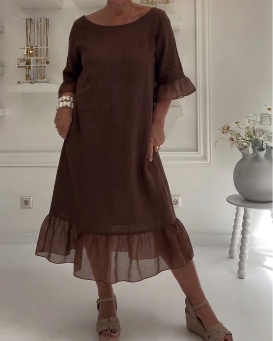 Ruffle Pocket Casual Dress
