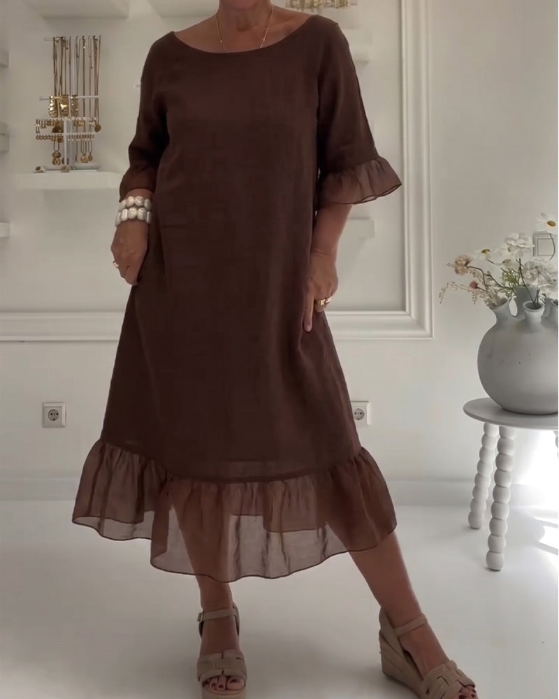 Ruffle Pocket Casual Dress