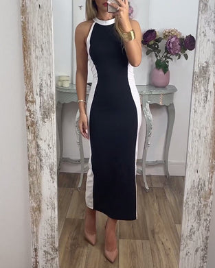 Sleeveless color block dress