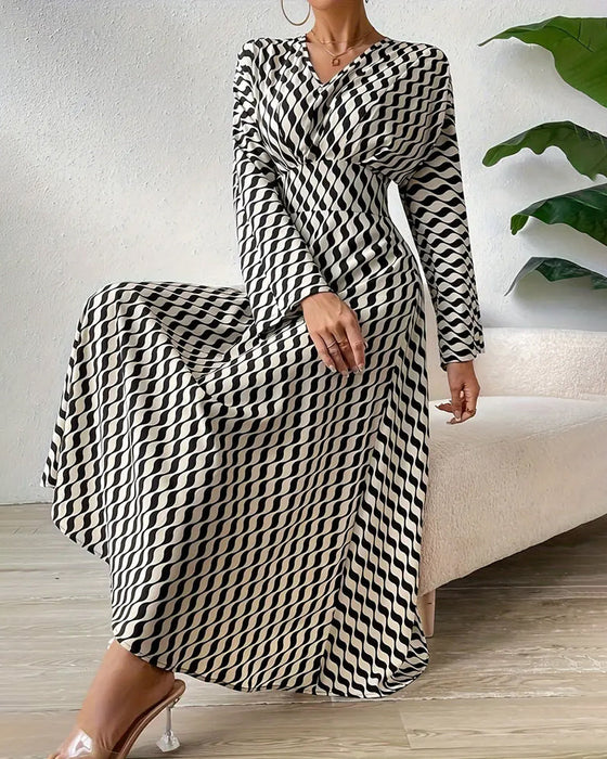 Wave Striped Maxi Dress