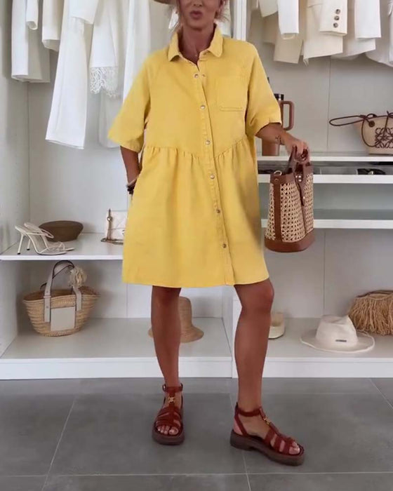 Loose Doll-Style Shirt Dress