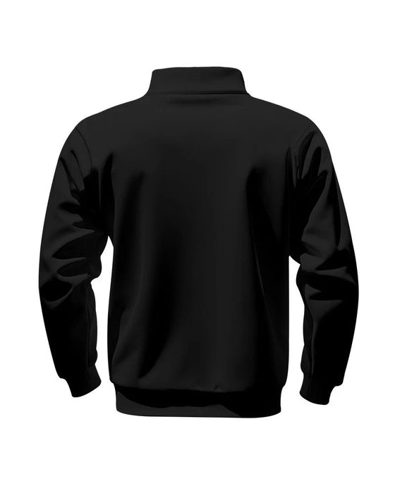 Solid Color Stand Collar Zipper Sweatshirt