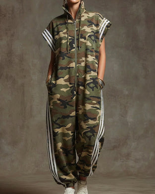 Camo Stripe Utility Jumpsuit