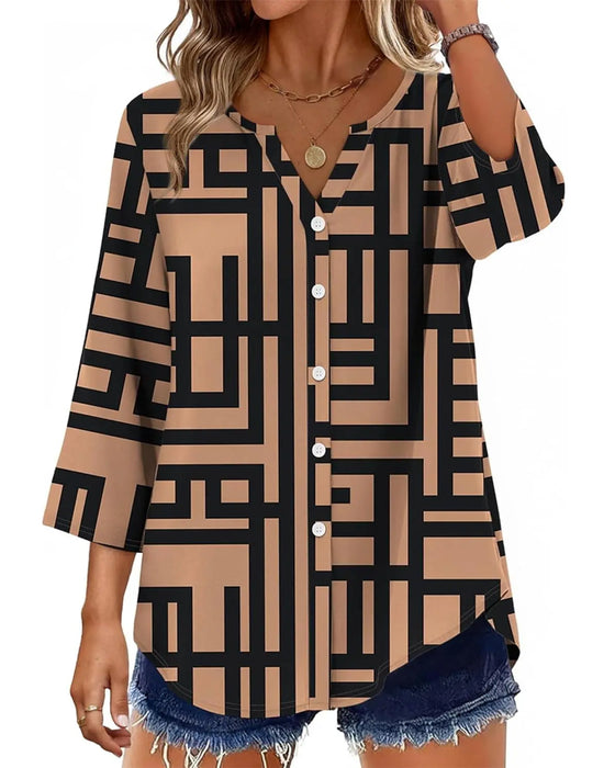 Polka Dot Print Loose Fit Blouse