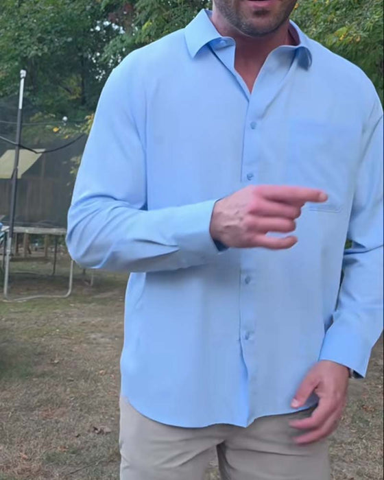 Solid Casual Waterproof Stretch Shirt