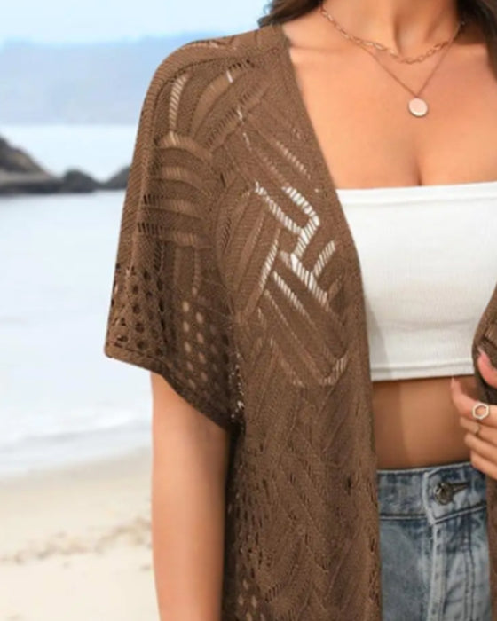 Cut-Out Fringe Detail Cardigan