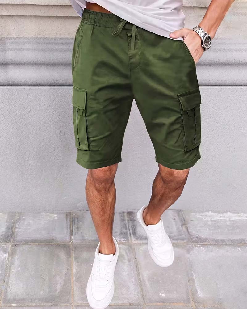 Drawstring Cargo Casual Shorts