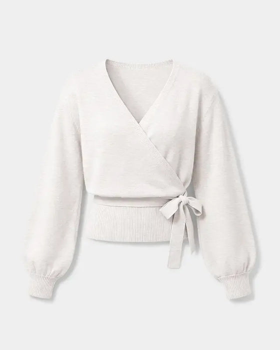 V-Neck Cross Tie Short Pullover