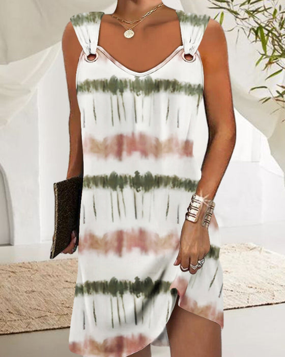 Contrast print slip dress