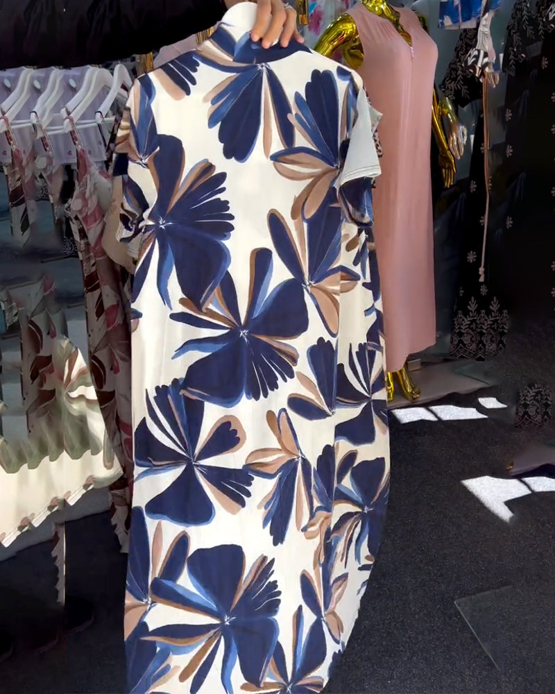 Elegant Floral Print Sleeveless Dress