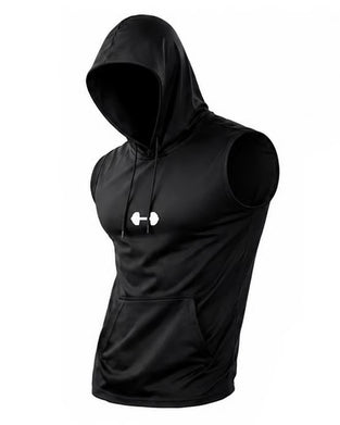 Hooded Sweatshirt Sleeveless Drawstring Tank Top