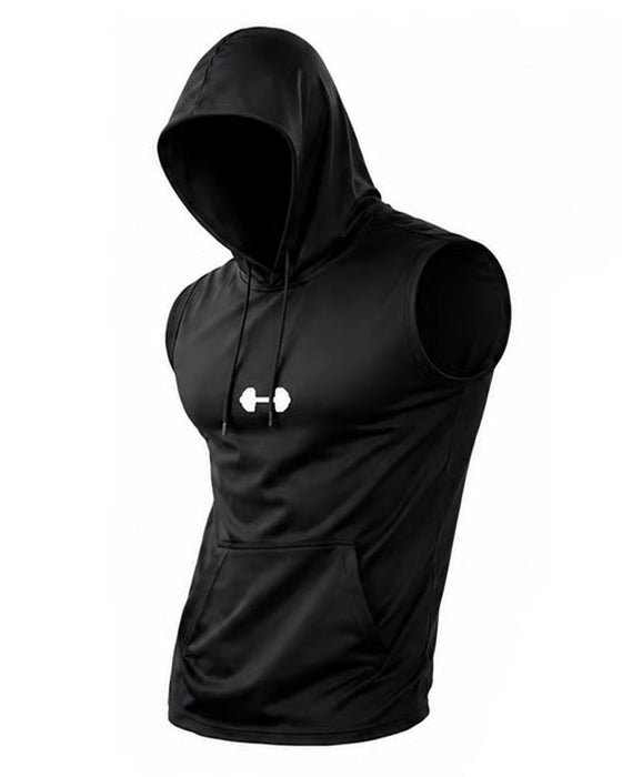 Hooded Sweatshirt Sleeveless Drawstring Tank Top