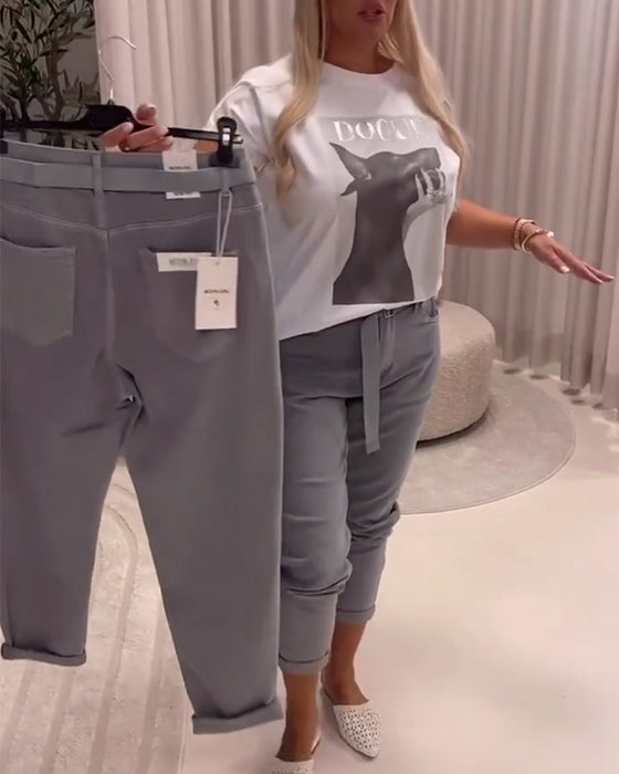 Elastic Slim Fit Casual Pants