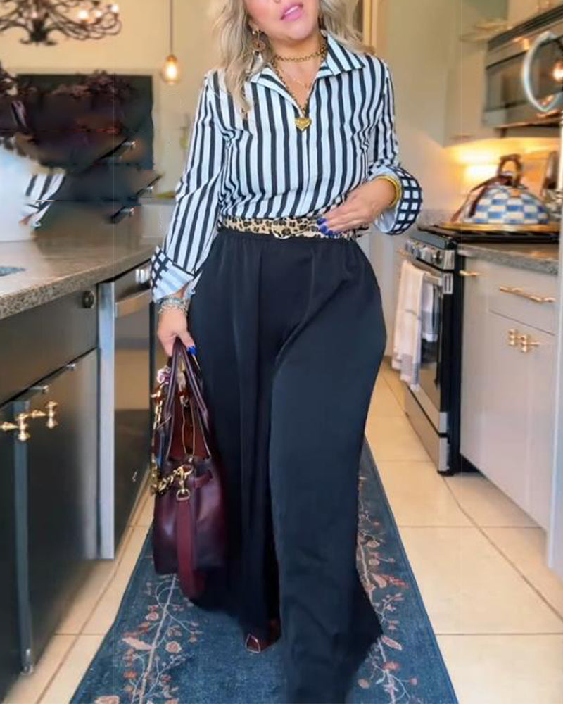 Vertical Striped Elegant Blouse
