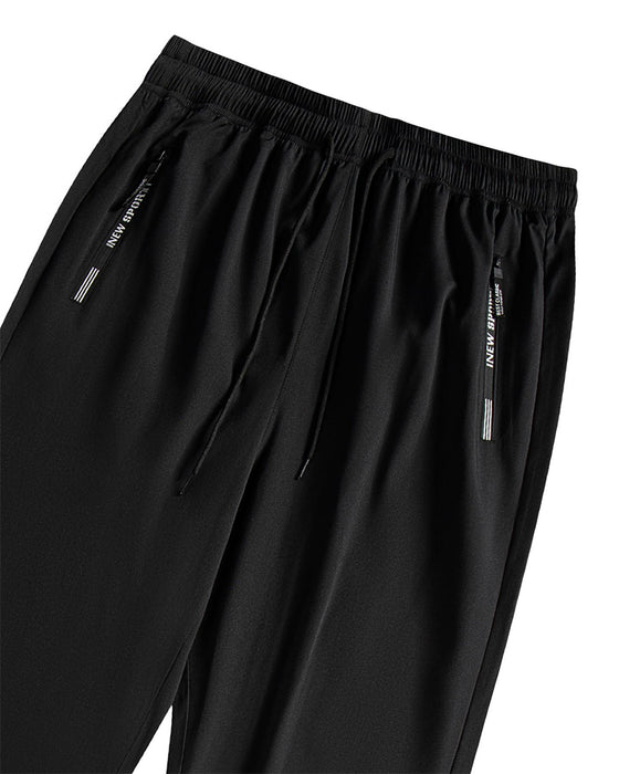 Elastic Drawstring Letter Print Pants