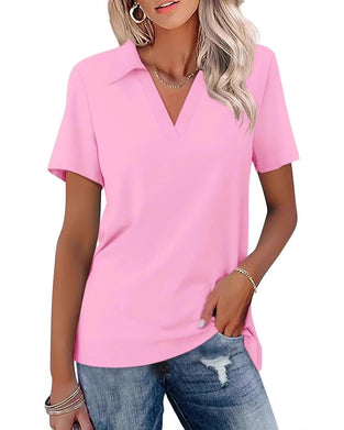 Short Sleeve V-Neck Polo T-Shirt