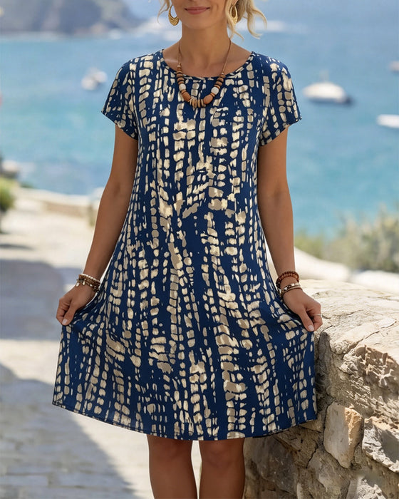Geometric Print Shift Dress