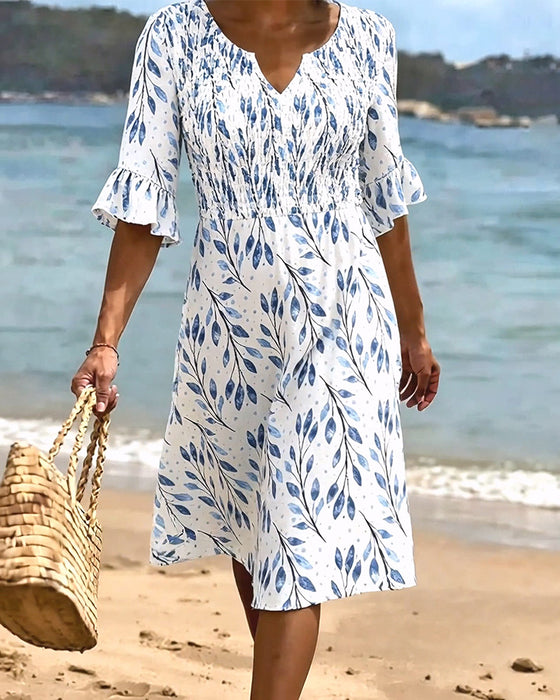 Half Sleeve Printed Dress