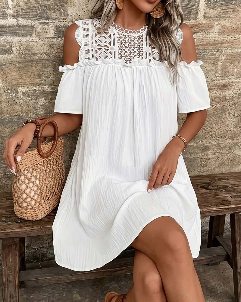 Cut-Out Off-Shoulder Short Dress