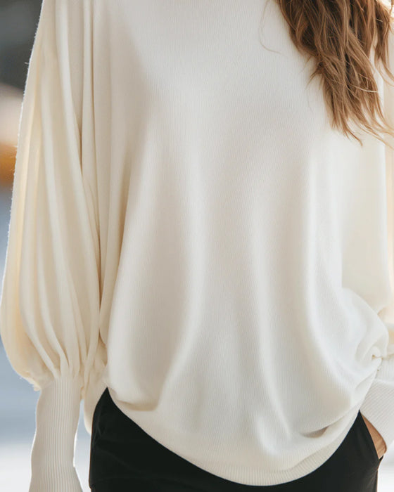 Lantern Sleeve Long Sleeve Top