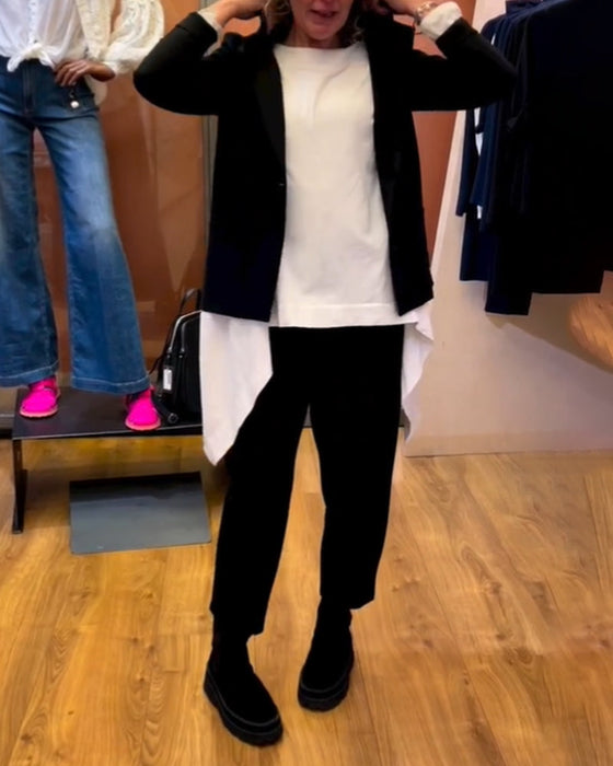 Round Neck Solid Color Top