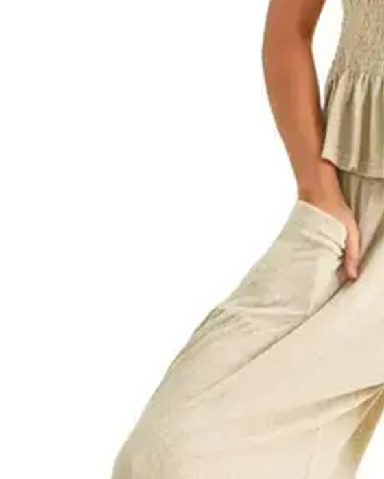 Solid-Color Short-Sleeve Set