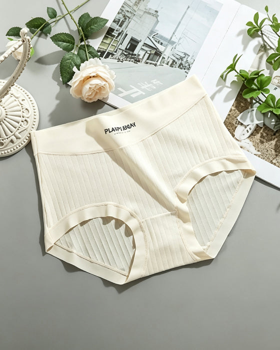 Solid Color High Waist Panties