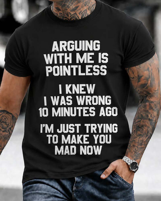 Men's Crew Neck Letter T-Shirt
