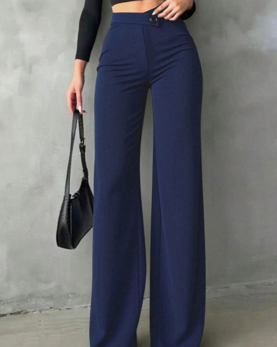 High Waisted Draped Suit Pants
