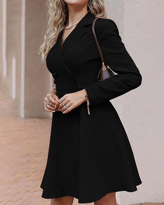 Button lapel elegant dress
