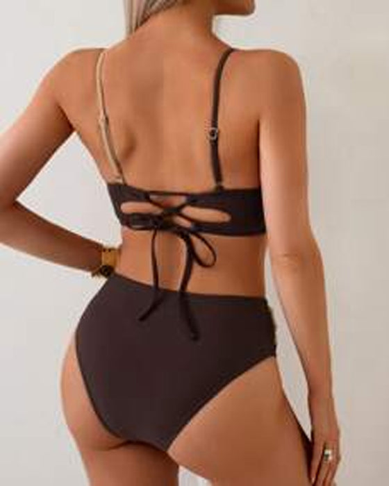 High Waist Sexy Bra Triangle Swimsuit