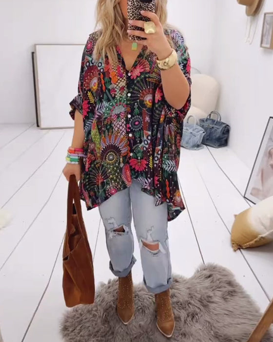 Loose Fashion Printed Blouse