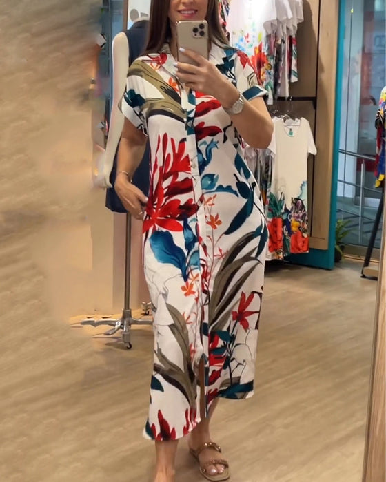 Short sleeve printed dress