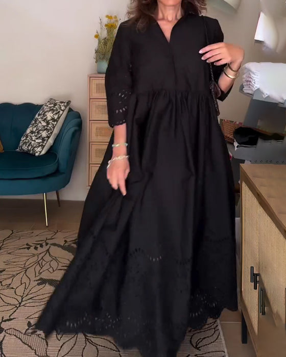 Hollow Out Loose A-Line Dress