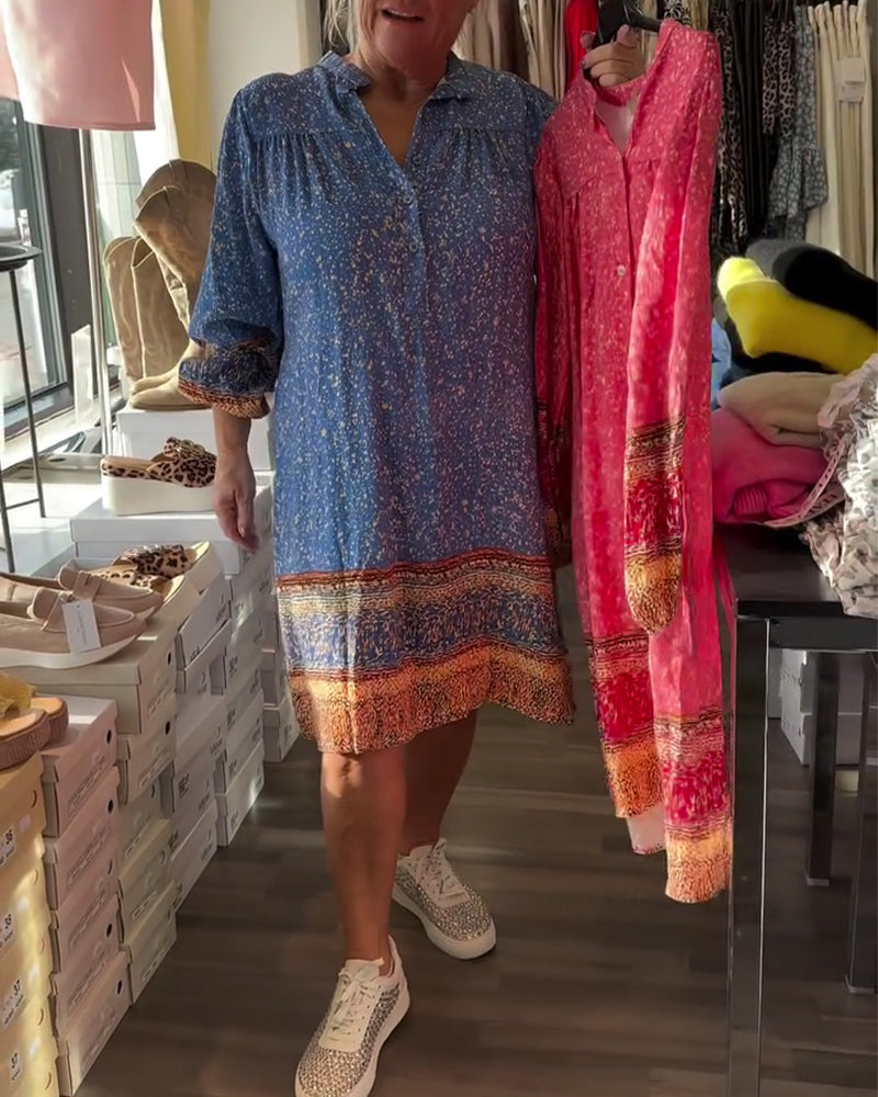 Floral Print Ethnic Style Dress