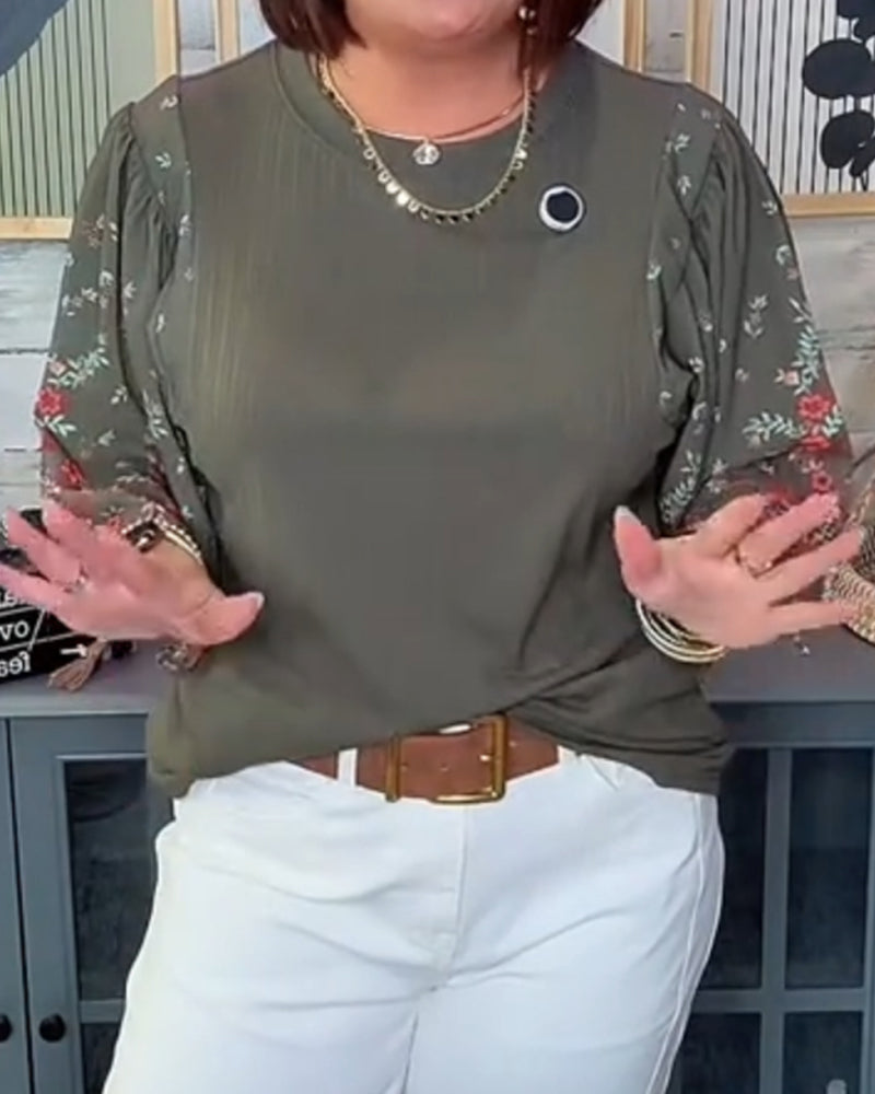 Floral Puff Sleeve Blouse