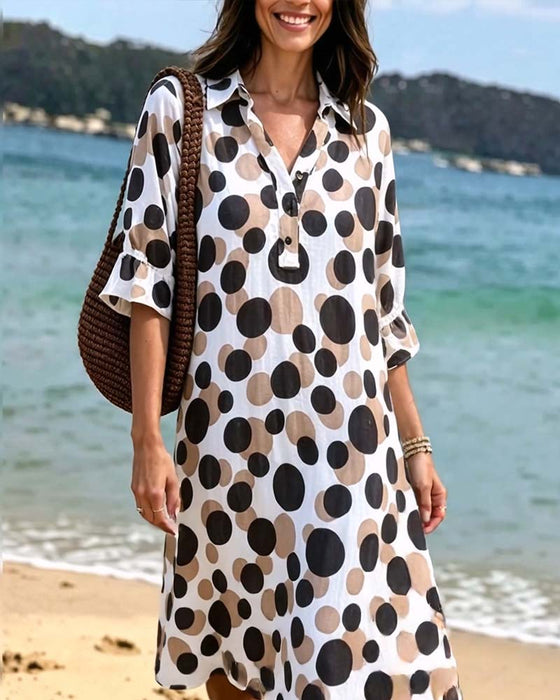 Polka Dot Half Sleeve Dress