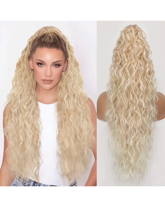 Curly Wavy Frizzy Hair Extension with Ponytail