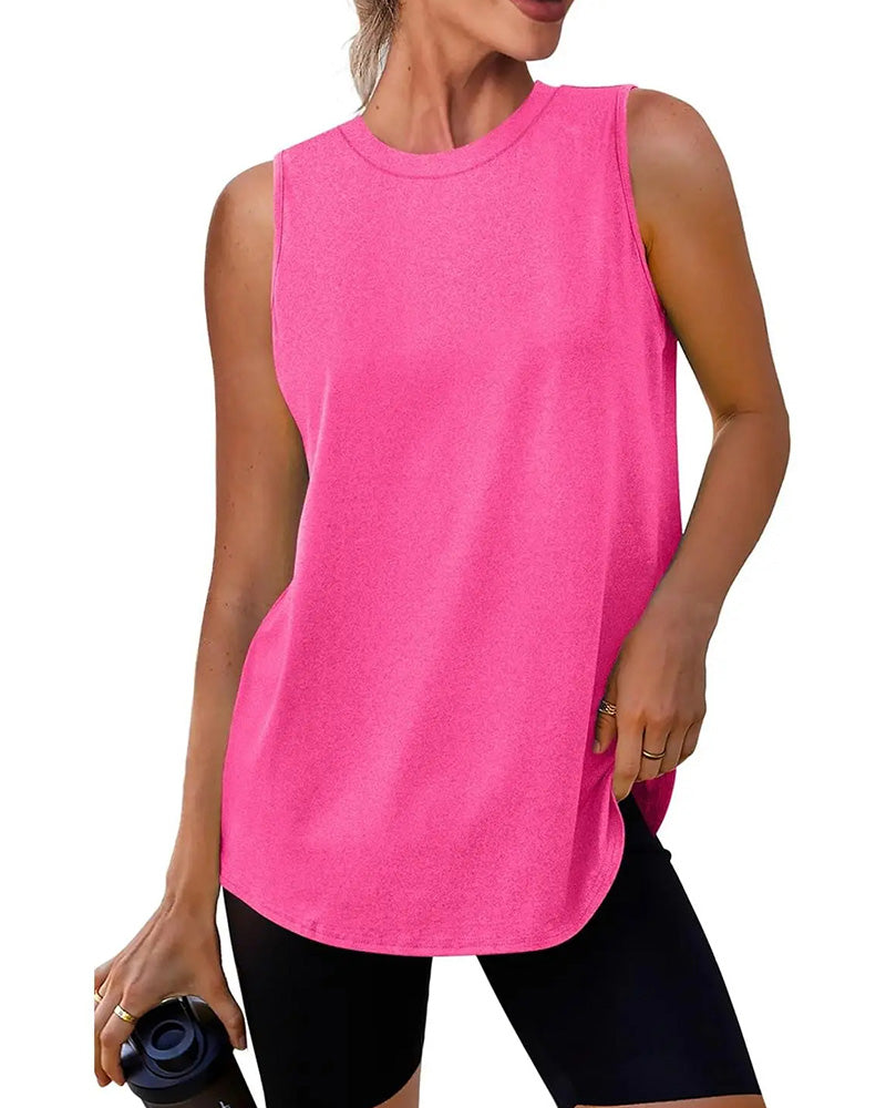 Loose-Fit Solid Sleeveless Tank Top