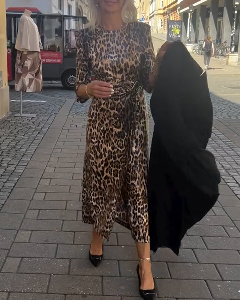 Leopard Print Elegant Dress