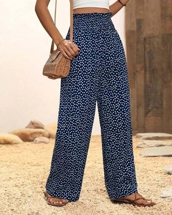 Casual Stretch Loose Wide-Leg Pants