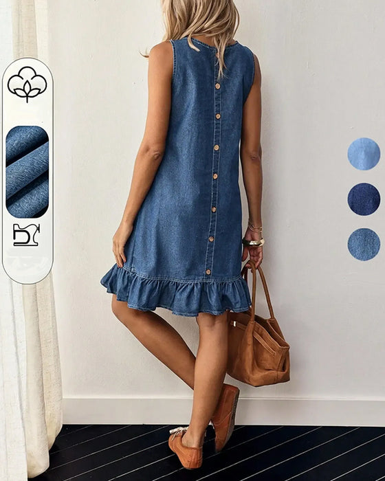 Sleeveless Denim Mermaid Vest Short Dresses