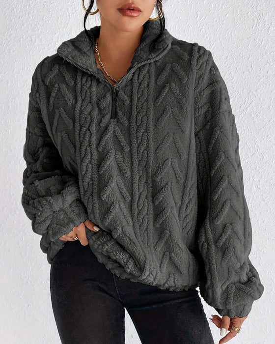 Double-Sided Fleece Half Zip Sweatshirt