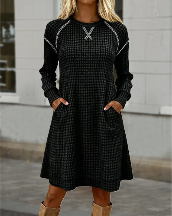 Color-Block Stitched Pocket Dress